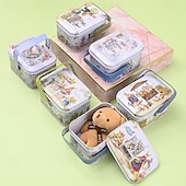 Χαμηλού Κόστους Πάσχα-Συσκευασία 6 κουτιών δώρου με δημιουργικά πασχαλινά τενεκεδάκια, κουτιά δώρου με μπισκότα και λαγουδάκι, φορητά κουτιά δώρου με πασχαλινές λιχουδιές, διακοσμητικά μεταλλικά κουτιά δώρου