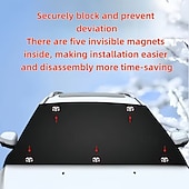 voordelige Voertuigservice-Magnetische all-weather auto-voorruitafdekking met sneeuw- en zonnebescherming. &amp;Privacybescherming - robuuste glazen schermbeschermer met magnetisch bevestigingssysteem, krasbestendig,