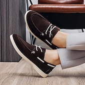 economico Scarpe Casual con Lacci-scarpe casual slip-on da uomo in pelle scamosciata marrone, eleganti scarpe da sposa per sposo e testimoni, comode calzature formali per occasioni di matrimonio semi-formali e ricevimenti