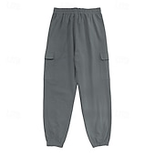 baratos Feriado-Homens Corredores Calças de linho Calças Calça verão Calças de praia Com Cordão Cintura elástica Bolso com aba Côr Sólida Conforto Respirável Diário Ao ar livre Praia Férias Moda Preto Branco