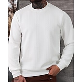 baratos Suéteres básicos-Homens Moletom Estacionar Preto Branco Cáqui Cinzento Gola Redonda Tecido Jacquard Casual Diário Desportos e Ar livre Roupa de rua Roupa de Esporte Casual Primavera Outono Roupa Moletons Moletons