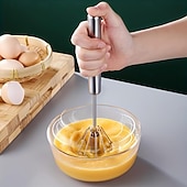 お買い得  たまご調理用品-ステンレススチール製の卵泡立て器、手動回転式泡立て器、多目的ミルク泡立て器、手動ミキサー、攪拌機、混ぜる、泡立てる、叩く &amp;かき混ぜる（33cm/13インチ）