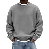 olcso Alap pulóverek-Férfi Pulóver Gofris pulóver Pulóver kapucnis pulóver Vörösbor Fekete Fehér Világoszöld Sötétkék Terített nyak Sima Texturált Hétköznapi Napi Sport &amp; Szabadtéri Poliészter Utcai sikk Menő Sportruházat