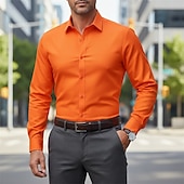 abordables Camisas de vestir para hombres-Hombre Camisa para Vestido Abotonar la camisa Plano Trabajo Boda Azul Real Manga Larga Cuello Vuelto Todas las Temporadas Ropa