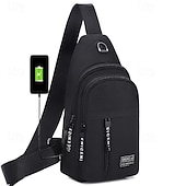 economico Borselli da uomo-Borsa a tracolla da uomo con porta di ricarica USB: borsa a tracolla multitasche e di grande capacità per il rientro a scuola