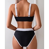 Недорогие Серфинг Танкини и Бикини-Жен. Купальный костюм Купальники Комплекты бикини Купальники Черный УПФ 50+ Без рукавов - Серфинг Пляж  Плавание Лето