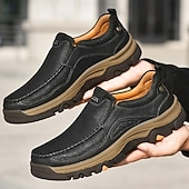 ieftine Pantofi casual slip-on-Teniși bărbătești maro din piele întoarsă și piele ecologică, cu design respirabil – încălțăminte sport și rezistentă, perfectă pentru activități în aer liber, alergare și ținute casual