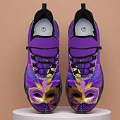 Χαμηλού Κόστους Ανδρικά υποδήματα-Ανδρικά Παπούτσια Sneakers με Πολύχρωμο Σχέδιο Μάσκας Mardi Gras – Ζωντανός Σχεδιασμός εμπνευσμένος από το Καρναβάλι Άνετα Παπούτσια τρεξίματος για γιορτινές περιστάσεις