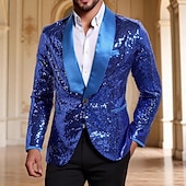 Χαμηλού Κόστους Αριστος-Ντίσκο Δεκαετία '80 Smoching Κοστούμια &amp; Σακάκια Lapel Collar Blazer Μακριά Μανίκια Ντίσκο Πούλιες Πούλια Φανταχτερή Φόρεμα Ανδρικά Αποκριάτικη Στολή Απόκριες Μασκάρεμα