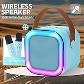 cheap Speakers-Wireless Microphone and Speaker Set Includes A Dynamic Microphone USB-charging Karaoke Machine Portable Handheld Karaoke System Great Valentine's Day Gift for Lover