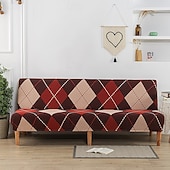 abordables Couverture du canapé Futon-Housse de canapé-lit extensible en tissu imprimé, disponible en 3 tailles différentes, housse de canapé sans accoudoirs, housse de banc élastique, protection décorative pour le Nouvel An, décoration