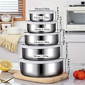 billige Kjøkkenoppbevaring-5 stk. fargekodede lokk lufttett matoppbevaringsbeholdersett med lokk - kraftige stabelbare spiskammersorganisatorer, plassbesparende kjøkken &amp;kjøleskapsbeholdere for matlaging, rester, frukt,