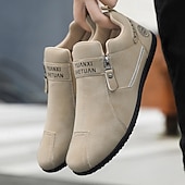 economico Scarpe Casual Slip-On-scarpe slip-on beige da uomo con tomaia morbida: comode scarpe da tutti i giorni per un abbigliamento casual e un comfort che dura tutto il giorno