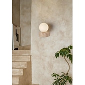 olcso Beltéri falilámpák-natúr sárga travertin kőből készült falikar japán stílusú wabi sabi beltéri fali lámpa konyhába, hálószobába, nappaliba, fésülködőasztalhoz, g9 üveg fali lámpa