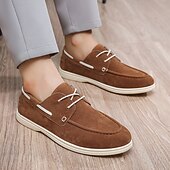 economico Scarpe Casual con Lacci-scarpe casual slip-on da uomo in pelle scamosciata marrone, eleganti scarpe da sposa per sposo e testimoni, comode calzature formali per occasioni di matrimonio semi-formali e ricevimenti