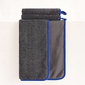 abordables Les serviettes-Serviette de nettoyage auto, serviette en microfibre sans traces pour le lavage de voiture, chiffon tressé ultra-absorbant, idéal pour sécher et polir les véhicules.