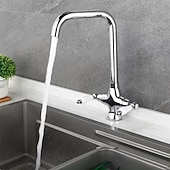 preiswerte Waschbeckenarmaturen-Waschbeckenarmatur - Klassisch Antikes Messing Mittelset Zwei Griffe Ein LochBath Taps