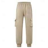 economico Carico-Per uomo Nido d'ape Pantaloni Cargo Joggers Pantaloni Pantaloni casual Multi-tasche Polsino elastico Semplice Comodità Lunghezza intera Casuale Quotidiano All'aperto Vacanza Moda Nero Bianco