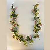 abordables Pâques-Guirlande de 1,80 m d'œufs de Pâques artificiels colorés, guirlande rustique printanière avec œufs pastel &amp;Des accents floraux parfaits pour les fêtes &amp;centre de table, décoration de table, couronne