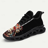 cheap Men's Shoes-Men's Colorful Carnival Sneakers – Unique Hand-Drawn Art with Skulls and Vibrant Patterns, Perfect for Mardi Gras, Carnival Parades and Festival Celebrations