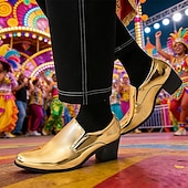olcso Férfi cipők-Férfi Mardi Gras Gyémánt-Quilted Arany Mokaszinok – Prémium Papucsok Karneválra Formális Eseményekre és Ünnepekre