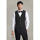 رخيصةأون أزياء الرجال من عشرينيات القرن العشرين-غاتسبي العظيم انسان محترم رجل العصابات عتيق / معتق الهدر 20S عشرينيات ملابس سترة قبعة بنما مجموعة الإكسسوارات رجالي كوستيوم عتيقة تأثيري حفلة تخرج / حفلة موسيقية / حفلة رقص مهرجان ربطة عنق