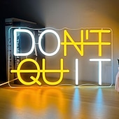 Χαμηλού Κόστους Διακοσμητικά φώτα-Μην τα παρατάτε, φωτεινή επιγραφή για διακόσμηση τοίχου με δυνατότητα ρύθμισης φωτεινότητας με USB, για εσωτερικό υπνοδωμάτιο, σαλόνι, τραπεζαρία, πινακίδα με νέον LED για πάρτι, διακοσμήσεις πάρτι,