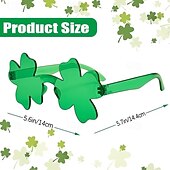 baratos Dia de São Patricio-Conjunto de 10 óculos com trevo de quatro folhas verde-irlandês para o Dia de São Patrício - acessórios de festa e fantasias de trevo da sorte.