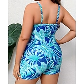 Χαμηλού Κόστους Rash Guards One Pieces-Γυναικεία Μαγιό Ολόσωμα κομμάτια Μαγιό Plus Size Τροπικό Πολύ Ελαφρύ (UL) Προστασία UV Ελαστικό Αμάνικο Μαγιό Σέρφινγκ Ψαροντούφεκο Καλοκαίρι