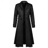cheap Outerwear-Retro Vintage Punk &amp; Gothic Medieval Coat Tuxedo Tailcoat Long Sleeves Ebenezer Scrooge Vampire Knight Ritter Fancy Dress Men's Steampunk Halloween Performance LARP Ren Faire Adults Coat
