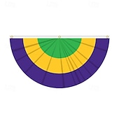 tanie Garden Flags, Banner-Brazil Carnival Flag, Mardi Gras Half Flag, Carnival Party Decorations, Festive Atmosphere, Colorful Festival Flag for Home, Parade, and Outdoor Event Decor