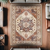 billiga Områdesmattor-Vintage persisk matta, fläckbeständig och lätt att rengöra, etnisk soffpläd, halkfri sängmatta i sovrummet, slitstark och elegant golvdekor i vardagsrummet