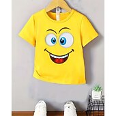 levne Chlapcův 3D vtipný humor-Unisex Chlapecké 3D Grafika Komiks Tričko Košilky Krátký rukáv 3D tisk Léto Jaro Sportovní Módní Šik ven Děti 4-12 let Tričkový Ležérní Denní Venkovní Běžný