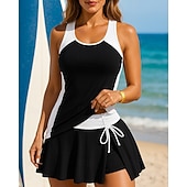 Недорогие Серфинг Танкини и Бикини-Жен. Купальник с цветочным принтом Танкини 2 предм. С принтом Эластичный Без рукавов Купальники Серфинг Для погружения с трубкой Плавание Лето