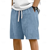 economico Pantaloncini casual-Per uomo Pantaloncini Estivi Shorts da Spiaggia Pantaloncini casual Pantaloncini di velluto a coste Coulisse Elastico in vita Tinta unica Comodità Lunghezza al ginocchio Quotidiano All'aperto