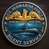  Az amerikai tengeralattjáró erők 125. évfordulójának emlékérme, az amerikai haditengerészet tengeralattjárós tisztelgéséről szóló gyűjthető érme, katonai kihívás érme, veterán emléktárgy szuvenír