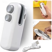 ieftine Aparate de uz casnic-Mini aparat de etanșat pungi reîncărcabil prin USB, aparat de etanșat pungi pentru chipsuri, aparat de etanșat termic pentru gustări, ideal pentru conservarea prospețimii și depozitarea gustărilor și
