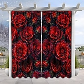 billiga Genomskinliga gardiner-Alla hjärtans dag-gardin i tunt tyg för fönster, röd med dekorativ bolldesign, eleganta mjuka fönstergardiner, romantisk heminredning för sovrum och vardagsrum