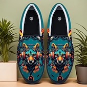 tanie Męskie buty-Śliskie buty na Mardi Gras dla mężczyzn z mistycznym wzorem zwierzęcym – fantazyjny design na karnawał festiwale i modny styl uliczny