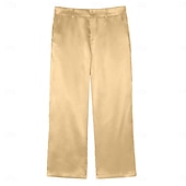 preiswerte Lose-Herren Satinhosen Hose Anzughose Seidenartig Tasche Gerader Schnitt Einfach Atmungsaktiv Volle Länge Geschäft Party Hochzeit Mode Streetwear Schwarz Weiß Unelastisch