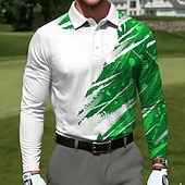 Χαμηλού Κόστους Ανδρικό πόλο γκολφ-Ανδρικά Γεωμτερικό Γκολφ Πόλο Αθλητικά μπλουζάκια πόλο Μακρυμάνικο Μπλουζάκια πόλο Πέτο Καθημερινό ΕΞΩΤΕΡΙΚΟΥ ΧΩΡΟΥ Ένδυση γυμναστικής και άθλησης Καθημερινά Ρούχα 3D εκτύπωση Κουμπιά Άνοιξη Φθινόπωρο