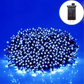 cheap Plug String Lights-50M 100M Outdoor Waterproof Light String Festival Party Decorative Light 8-mode Iron Shell Waterproof Power Supply Garden Garden Garden Lighting Lamp 24V Low Voltage   1 set