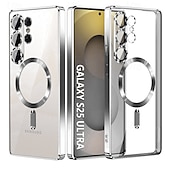 olcso Samsung-tokok-telefon Ügy Kompatibilitás Samsung Galaxy S26 Ultra Plus S25 S25 él S24 S23 S22 Plus Ultra Fekete tok Átlátszó Mágneses Ütésálló Retro TPU