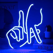 お買い得  装飾ライト-ジェスチャーネオンサイン、壁装飾用、調光可能なUSB電源LEDネオンサイン、屋内リビングルーム、レストラン、パーティー、寝室、バーの壁装飾用