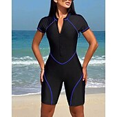 preiswerte One Pieces Rash Guards-Damen Anti UV Shirt Badeanzug Einteilige Patchwork Reißverschluss UV Schutz Hohe Elastizität Ärmellos Bademode Surfen Tauchen Schnorcheln Sommer