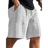  Ανδρικά Καλοκαιρινό σορτς Σορτς παραλίας Casual σορτς Σορτς με υφή Ζακάρ Κορδόνι Ελαστική μέση Συμπαγές Χρώμα Άνεση Αναπνέει Μήκος γόνατος Καθημερινά ΕΞΩΤΕΡΙΚΟΥ ΧΩΡΟΥ Streetwear Διακοπές Μοντέρνα