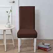 お買い得  ダイニングチェアカバー-1枚の無地の椅子カバー、伸縮性のあるキッチンチェアカバー/レストランチェアカバー、取り外し可能で洗濯可能、自宅、ホテル、宴会での使用に適しています。