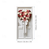 זול שטיחי חופשה-כיסוי לדלת ליום האהבה, דגל חגיגת לב, מושלם לאביזרי צילום, קישוט חגיגי, אידיאלי ליצירת אווירת יום האהבה רומנטית ועיצוב פתח דלת