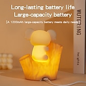 cheap Nursery Night Lights-7-Color Gradient Koala Soft Silicone Patting Light Usb Charging Nightlight Timer Christmas New Year Festival Birthday Gift Bedroom Atmosphere Light