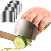 رخيصةأون أدوات وأجهزة المطبخ-أربع قطع من واقيات الأصابع للتقطيع، أدوات مطبخ، واقيات أصابع من الفولاذ المقاوم للصدأ، واقيات أصابع لتقطيع الطعام، واقيات أصابع، واقي أصابع، تجنب الإصابة أثناء التقطيع والفرم